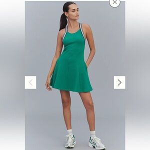 NWT Daily Practice Anthropologie crisscross back swing mini dress SZ MED Green